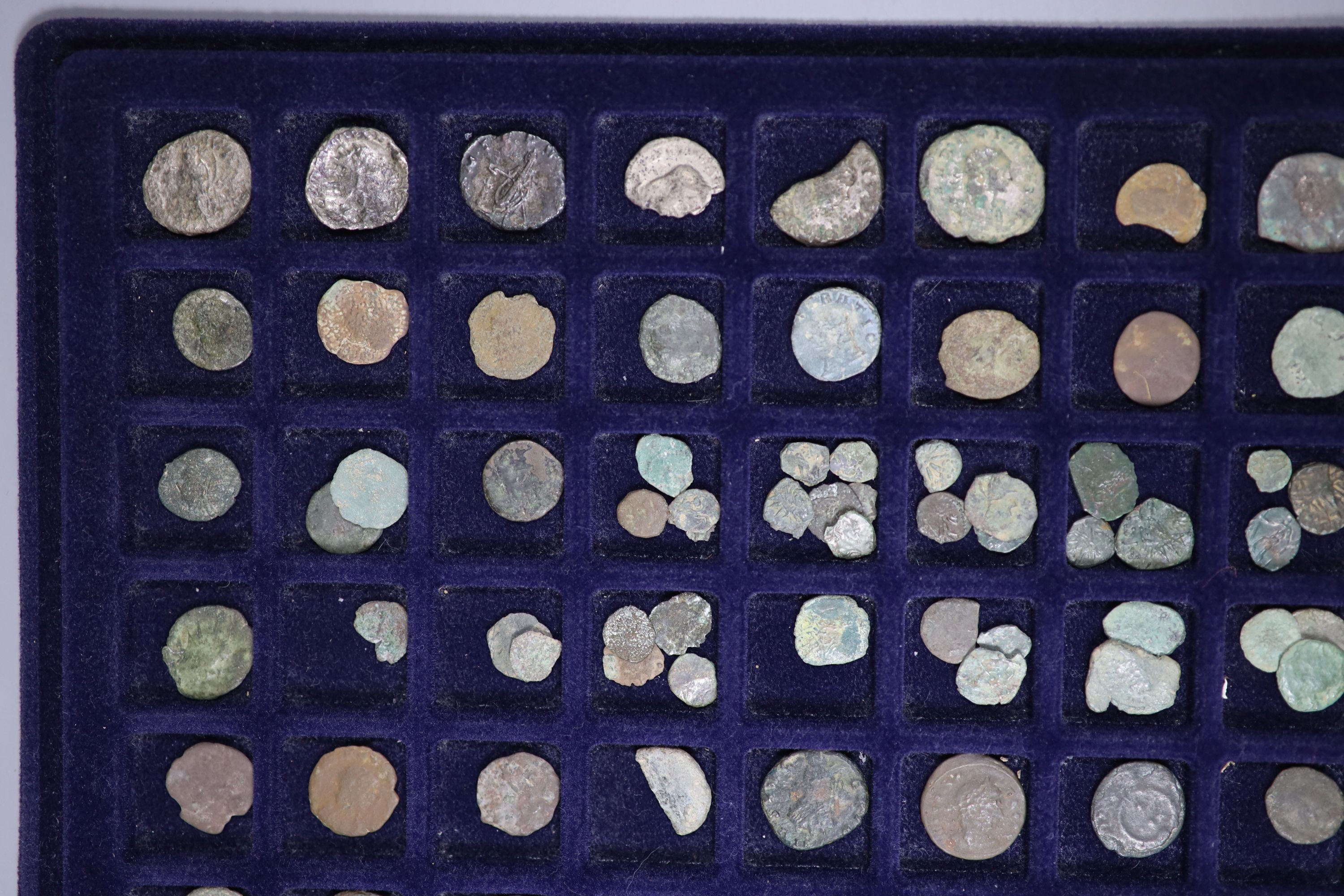 A large collection of Roman AE coinage found in Sussex, including fragments